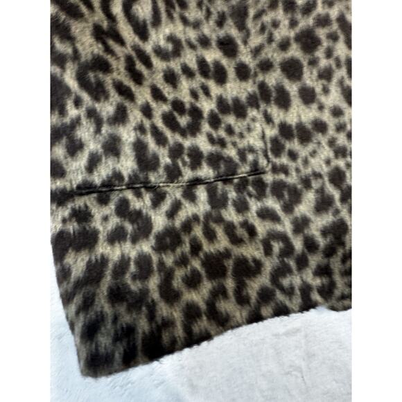 Helene Berman Anthropology Leopard Faux Fur Crop Jacket Mod Y2K Fall2025 Sz 2 - Picture 4 of 8